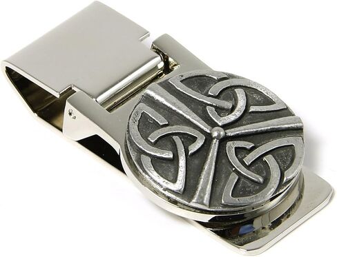 Biddy Murphy Money Clip Spring Loaded Stainless Steel & Pewter Irish Made in Saudi Arabia