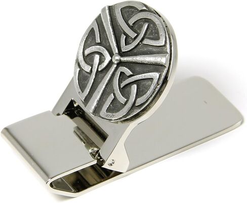 Biddy Murphy Money Clip Spring Loaded Stainless Steel & Pewter Irish Made in Saudi Arabia