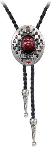 JPJZY BRBAM Oval Shape Totem Element Bolo Tie Native American Indian Art Bolo Necktie Necklace in Kuwait