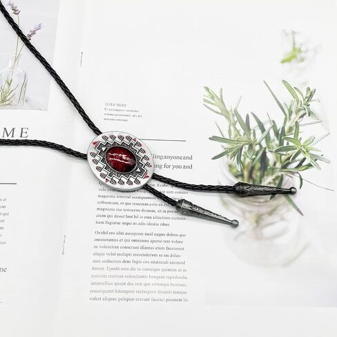 JPJZY BRBAM Oval Shape Totem Element Bolo Tie Native American Indian Art Bolo Necktie Necklace in Kuwait