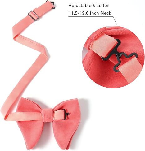 PACGOTH Bow Ties for Men, Men’s Pre-Tied Bow Ties, Velvet Bow Ties for Men, Adjustable Oversized Tuxedo Bow Tie With Gift Box in Kuwait