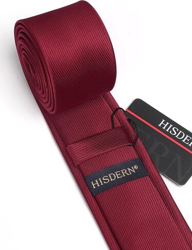 HISDERN ربطات عنق ملونة للرجال 2.17 بوصة ربطة عنق ضيقة أعمال رسمية منسوجة من الساتان الرقيق الحرير سلم رجالي حفل زفاف in Kuwait