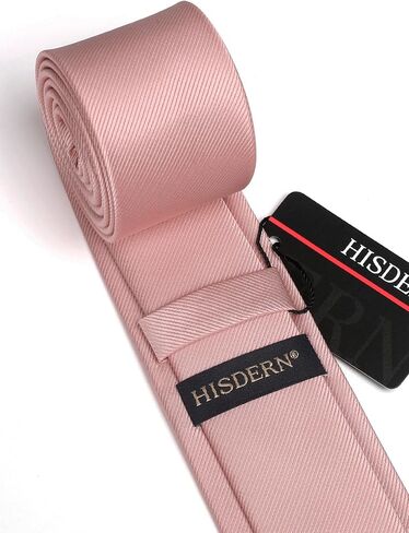 HISDERN ربطات عنق ملونة للرجال 2.17 بوصة ربطة عنق ضيقة أعمال رسمية منسوجة من الساتان الرقيق الحرير سلم رجالي حفل زفاف in Kuwait