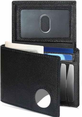 محفظة E KAINI Air Tag للرجال، محفظة جلدية أصلية للرجال محفظة RFID مع 3 نافذة لبطاقة الهوية و11 صندوق هدايا لحمل البطاقات (بطاقة هوية غير متضمنة) in Saudi Arabia