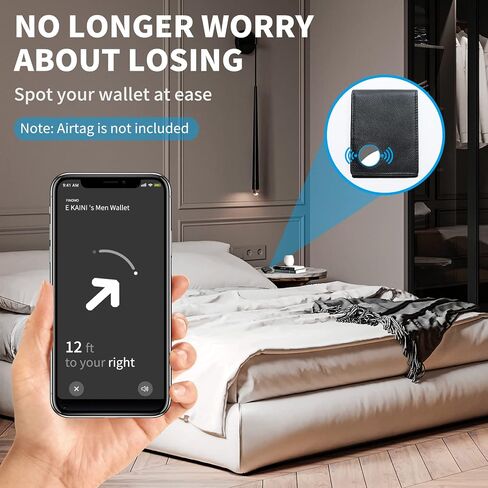 محفظة E KAINI Air Tag للرجال، محفظة جلدية أصلية للرجال محفظة RFID مع 3 نافذة لبطاقة الهوية و11 صندوق هدايا لحمل البطاقات (بطاقة هوية غير متضمنة) in Saudi Arabia