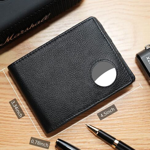 محفظة E KAINI Air Tag للرجال، محفظة جلدية أصلية للرجال محفظة RFID مع 3 نافذة لبطاقة الهوية و11 صندوق هدايا لحمل البطاقات (بطاقة هوية غير متضمنة) in Saudi Arabia