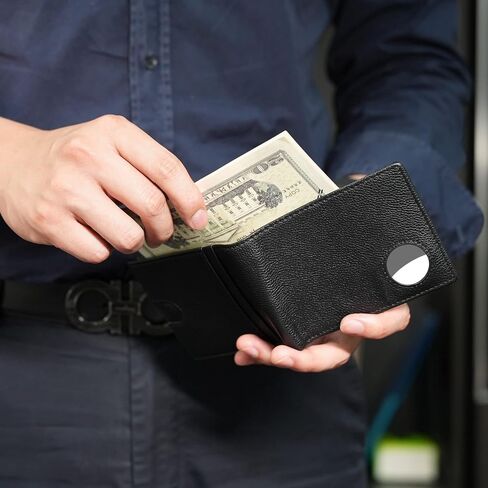 محفظة E KAINI Air Tag للرجال، محفظة جلدية أصلية للرجال محفظة RFID مع 3 نافذة لبطاقة الهوية و11 صندوق هدايا لحمل البطاقات (بطاقة هوية غير متضمنة) in Saudi Arabia