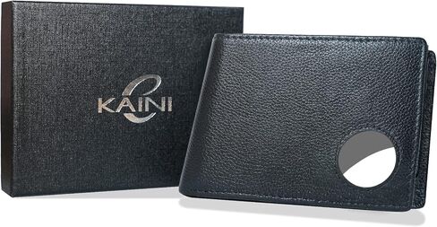 محفظة E KAINI Air Tag للرجال، محفظة جلدية أصلية للرجال محفظة RFID مع 3 نافذة لبطاقة الهوية و11 صندوق هدايا لحمل البطاقات (بطاقة هوية غير متضمنة) in Saudi Arabia