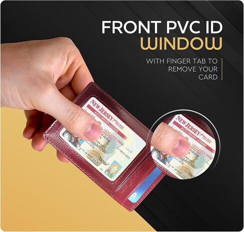 محفظة جلدية بمشبك نقود للرجال بجيب أمامي نحيف مع خاصية حجب RFID مع مغناطيس قوي للغاية in Kuwait