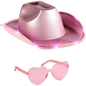 قبعات راعية البقر الوردية المضيئة للنساء غربية - قبعات رعاة البقر الأنيقة للأزياء النسائية - مثالية لمسابقات رعاة البقر والمناسبات الريفية والرقص الخطي والحفلات ذات الطابع الغربي in Kuwait