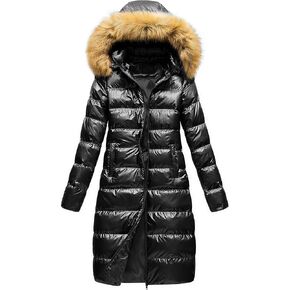 CREATMO US Women's Long Winter Faux Fur Coat Puffer Warm Jacket with Detachable Hood