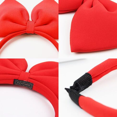 القوس عقال الأحمر Bowknot عقال عيد الميلاد القوس الكبير الشعر هوب لطيف الفتيات الاطفال الطرف الديكور غطاء الرأس عيد الميلاد تأثيري حلي أغطية الرأس ماكياج الهالوين اليدوية خوذة الشعر الفرقة مرونة إكسسوارات الشعر in Kuwait