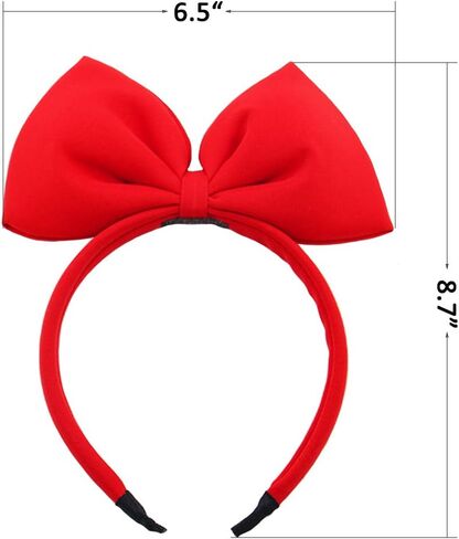 القوس عقال الأحمر Bowknot عقال عيد الميلاد القوس الكبير الشعر هوب لطيف الفتيات الاطفال الطرف الديكور غطاء الرأس عيد الميلاد تأثيري حلي أغطية الرأس ماكياج الهالوين اليدوية خوذة الشعر الفرقة مرونة إكسسوارات الشعر in Kuwait