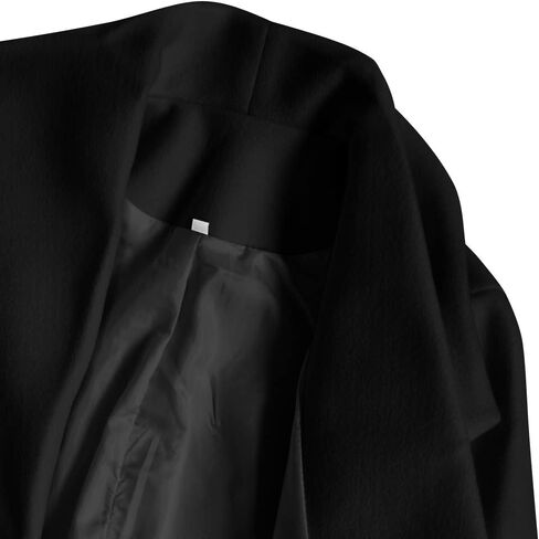 SAUKOLE Women's Winter Wool Trench Coat Wrap Large Collar High Low Jacket Outwear with Belt in Kuwait
