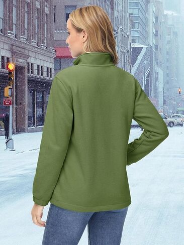MAGCOMSEN Women's Fleece Jacket Zip Up Coat Lightweight Soft Warm Long Sleeve Jackets with Pockets for Winter in Kuwait