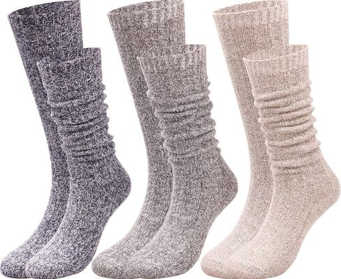 TINTAO 3 Pairs Women Winter Wool Cable Knit Crew Knee High Boot Socks,Size 5-11 W605 in Saudi Arabia