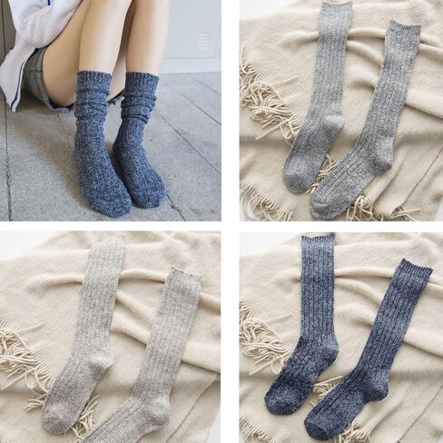 TINTAO 3 Pairs Women Winter Wool Cable Knit Crew Knee High Boot Socks,Size 5-11 W605 in Saudi Arabia