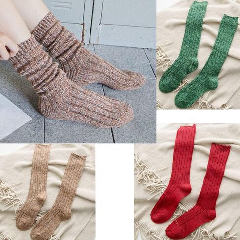 TINTAO 3 Pairs Women Winter Wool Cable Knit Crew Knee High Boot Socks,Size 5-11 W605 in Saudi Arabia