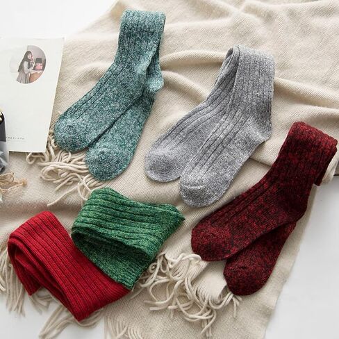 TINTAO 3 Pairs Women Winter Wool Cable Knit Crew Knee High Boot Socks,Size 5-11 W605 in Saudi Arabia