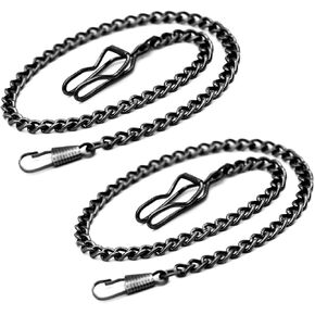 Finov Upgraded Version Alloy Pocket Watch Chain 14.5" with Swivel Clasp, 2pcs (Silver) in Saudi Arabia