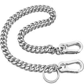 Tiasri Wallet Chain Biker Hip Hop Gothic Cuban Chain, Heavy Waist Chain Suitable for Belt Loop, Wallet Key Chain