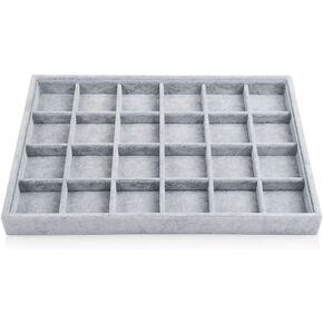 Oirlv Velvet Stackable Jewelry Trays Grids Rings Earrings Bracelet Watch Showcase Display Tray