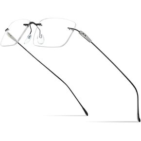 Titanium Glasses Frame,Rimless Frameless Optical Eyewear Eyeglasses for Men and Women F85634 in Saudi Arabia