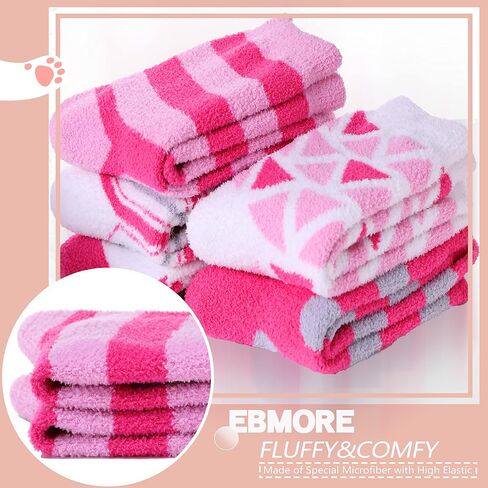 EBMORE Womens Fuzzy Socks Slipper Soft Cabin Plush Warm Fluffy Winter Sleep Cozy Adult Socks in Saudi Arabia