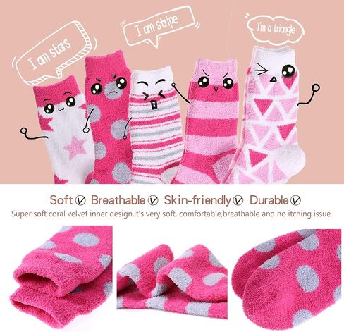 EBMORE Womens Fuzzy Socks Slipper Soft Cabin Plush Warm Fluffy Winter Sleep Cozy Adult Socks in Saudi Arabia