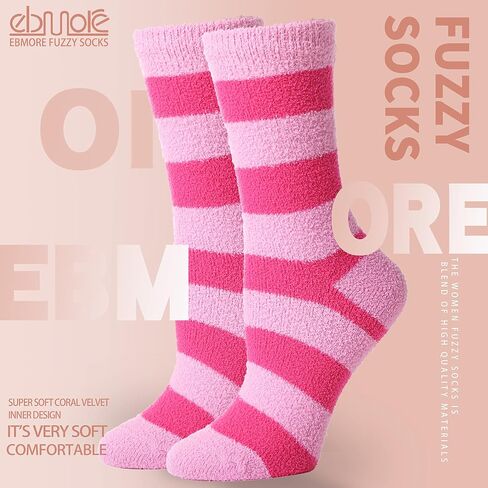 EBMORE Womens Fuzzy Socks Slipper Soft Cabin Plush Warm Fluffy Winter Sleep Cozy Adult Socks in Saudi Arabia