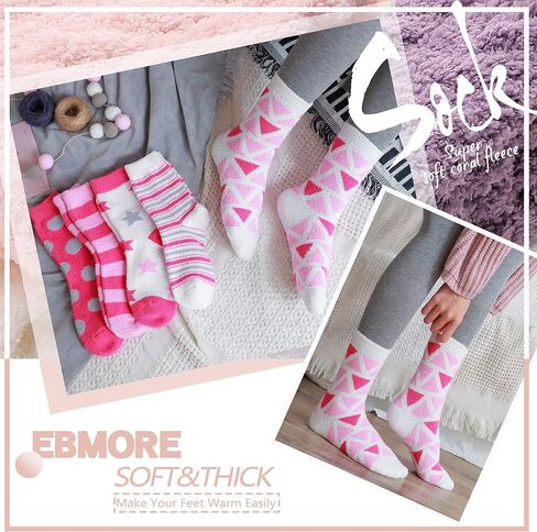 EBMORE Womens Fuzzy Socks Slipper Soft Cabin Plush Warm Fluffy Winter Sleep Cozy Adult Socks in Saudi Arabia
