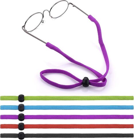 Yolev 5 PCS Adjustable Eyeglass Strap, Sunglasses Strap, Sports Glasses Band, Eye Glasses String Strap Around the Neck for Kids and Adult in Saudi Arabia