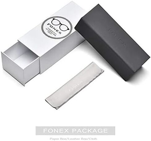 FONEX Titanium Glasses Frame Men,Rimless Square Eyeglasses Frameless Myopia Optical Eyewear 8557 in Saudi Arabia
