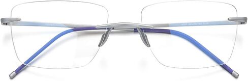 FONEX Titanium Glasses Frame Men,Rimless Square Eyeglasses Frameless Myopia Optical Eyewear 8557 in Saudi Arabia