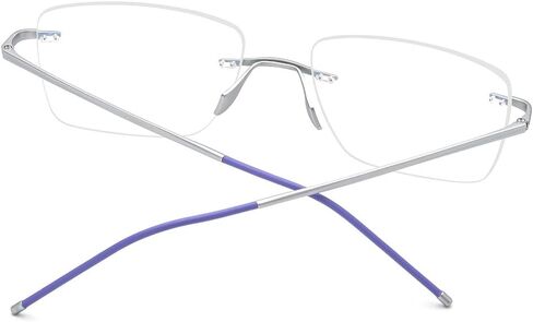 FONEX Titanium Glasses Frame Men,Rimless Square Eyeglasses Frameless Myopia Optical Eyewear 8557 in Saudi Arabia