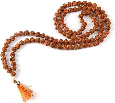 GS & Co Nepali Rudraksha Mala مع شهادة لارتداء ومالا الياباني (5 موكي مالا، 108 خرزة مالا) in Saudi Arabia