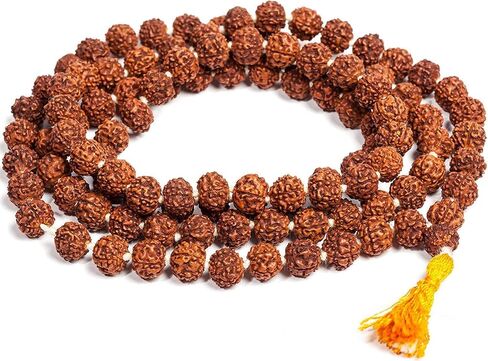 GS & Co Nepali Rudraksha Mala مع شهادة لارتداء ومالا الياباني (5 موكي مالا، 108 خرزة مالا) in Saudi Arabia
