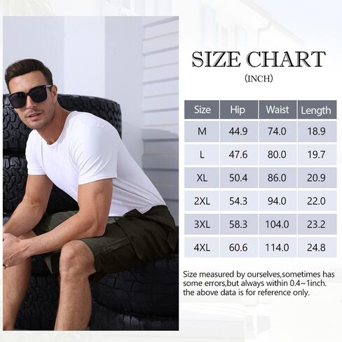 Men's Cargo Shorts Elastic Waist Outdoor Relaxed Fit Sport Shorts Jogger SweatShorts with Multi-Pocket in Kuwait