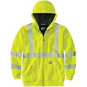 Carhartt Men's High-Visibility Rain Defender Loose Fit Midweight Thermal-Lined Full-Zip Class 3 Sweatshirt in Kuwait