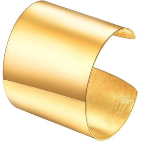U7 Women Wide Armband Bangle Stainless Steel/Gold Plated Statement Party Jewelry,Upper Arm Cuffs Chunky Bracelet 30-60MM Wide Open Cuff Bracelets in Saudi Arabia