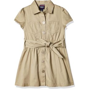 French Toast Girls' Twill Safari Shirtdress