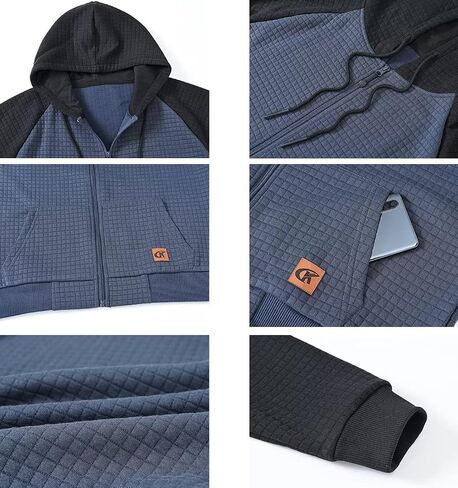 سترة جاكار PlaidCloth خفيفة الوزن بسحاب هوديي للرجال in Kuwait