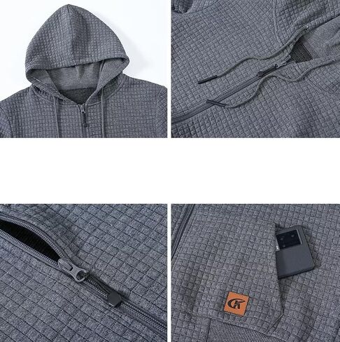 سترة جاكار PlaidCloth خفيفة الوزن بسحاب هوديي للرجال in Kuwait