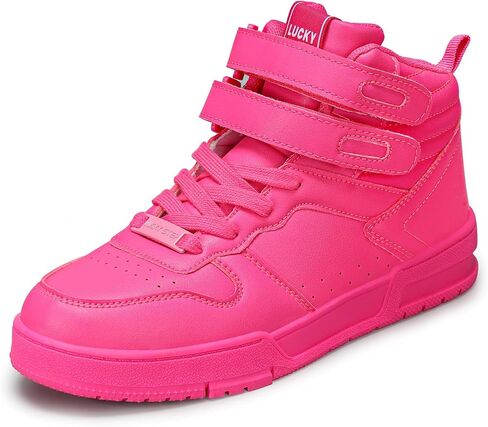 LUCKY STEP Women's High Top Fashion Sneakers Basketball Ankle Boots Walking Tennis Shoes Platform Hook and Loop Casual Faux Leather Sneaker in Kuwait
