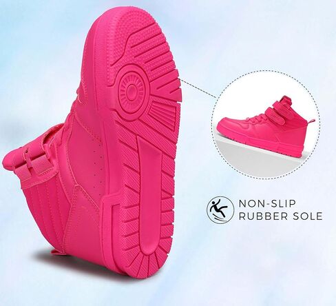 LUCKY STEP Women's High Top Fashion Sneakers Basketball Ankle Boots Walking Tennis Shoes Platform Hook and Loop Casual Faux Leather Sneaker in Kuwait