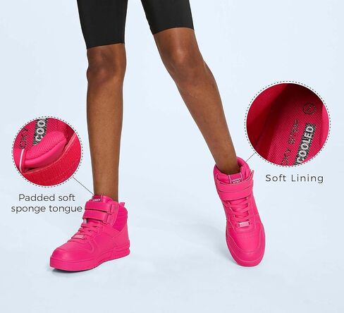 LUCKY STEP Women's High Top Fashion Sneakers Basketball Ankle Boots Walking Tennis Shoes Platform Hook and Loop Casual Faux Leather Sneaker in Kuwait