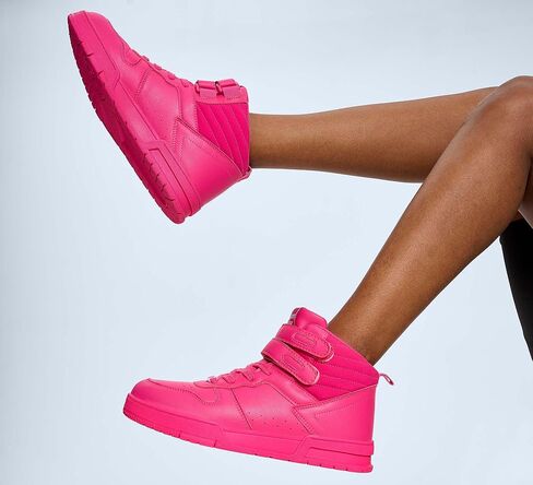 LUCKY STEP Women's High Top Fashion Sneakers Basketball Ankle Boots Walking Tennis Shoes Platform Hook and Loop Casual Faux Leather Sneaker in Kuwait