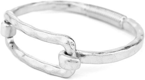 POMINA Boho Fashion Bangle Gold Cuff Bracelet Geometric Shape Tension Bangle Hammered Metal Bracelet for Women Teen in Kuwait
