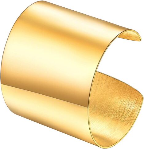 U7 Women Wide Armband Bangle Stainless Steel/Gold Plated Statement Party Jewelry,Upper Arm Cuffs Chunky Bracelet 30-60MM Wide Open Cuff Bracelets in Saudi Arabia