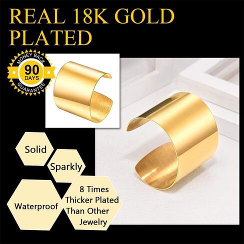 U7 Women Wide Armband Bangle Stainless Steel/Gold Plated Statement Party Jewelry,Upper Arm Cuffs Chunky Bracelet 30-60MM Wide Open Cuff Bracelets in Saudi Arabia